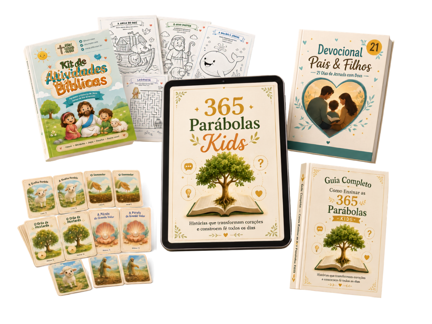 Kit completo 365 Parábolas Kids com bônus