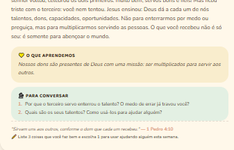 Os Talentos — o que aprendemos