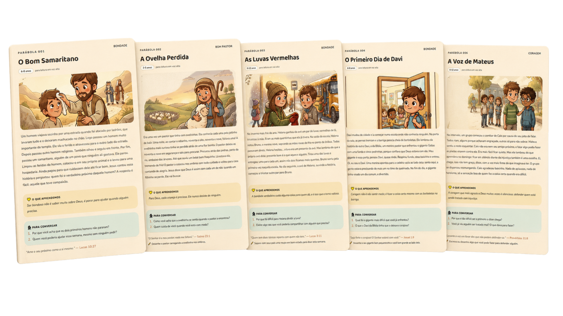 Mockup das parábolas ilustradas